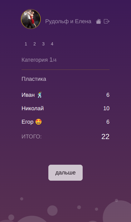 конструктор оценок жюри, табло